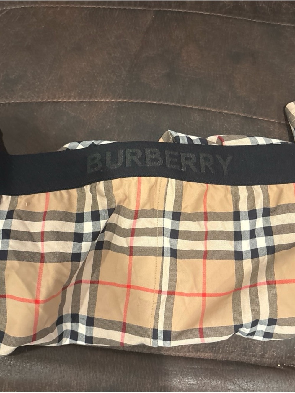 Burberry Tan Vintage Check Kids Shorts with Black Waistband